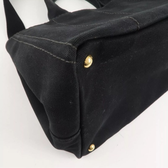 👜 BLACK  PRADA CANAPA TOTE XL WITH STRAP❤️❤️ WITH COA - Picture 7 of 12